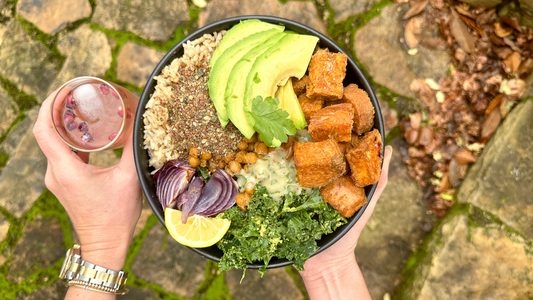 Seed Cycling Sweet Potato and Chickpea Bowl